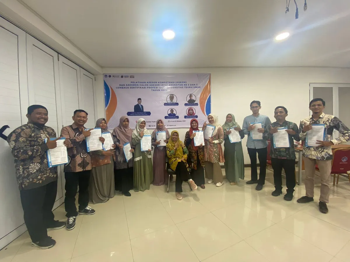 Foto pendukung: 47 Calon Asesor LSP Universitas Teuku Umar Rampungkan Pelatihan Sertifikasi Kompetensi BNSP