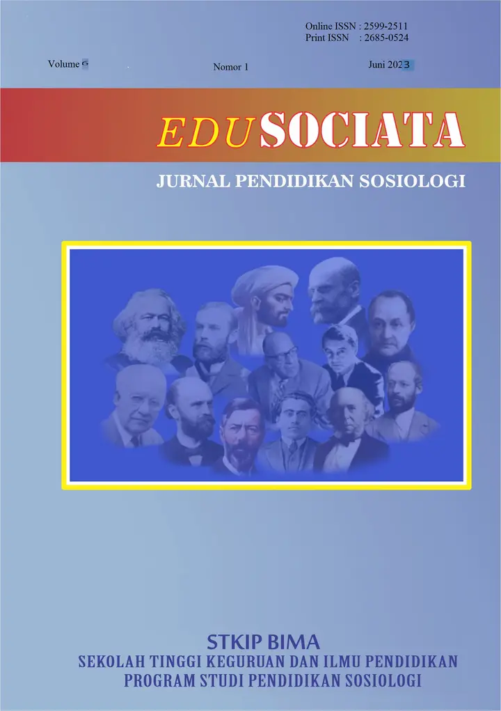 Sampul: Edu Sociata Jurnal Pendidikan Sosiologi Menerbitkan Hasil Penelitian dan Konseptual