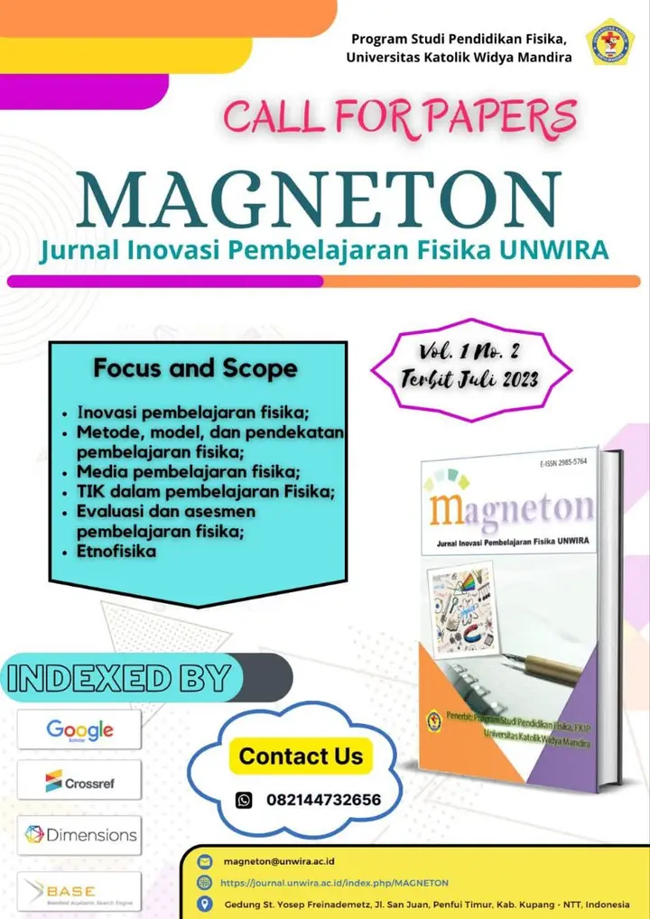 Sampul: Jurnal Inovasi Pembelajaran Fisika UNWIRA Membuka Kesempatan untuk Publikasi Gratis
